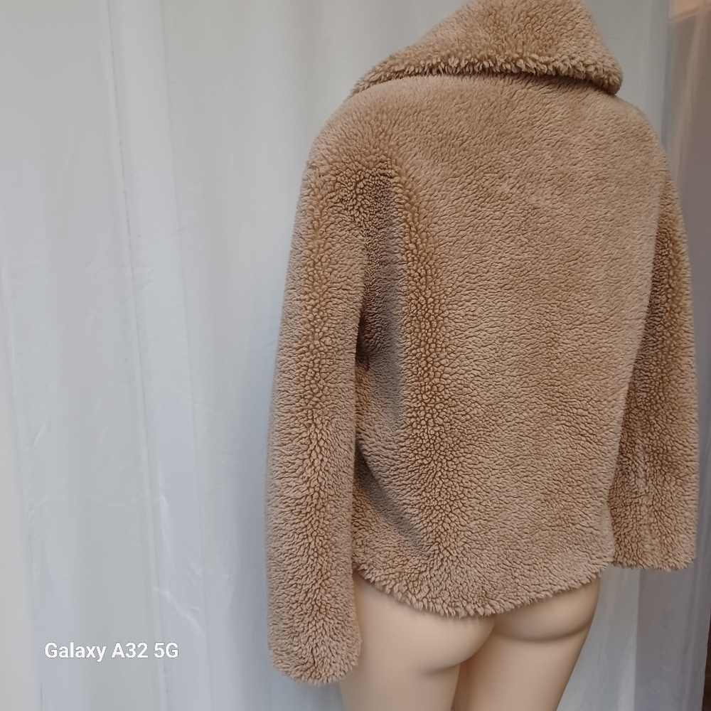 Zara Tan Sherpa Jacket Size S - Picture 3 of 10